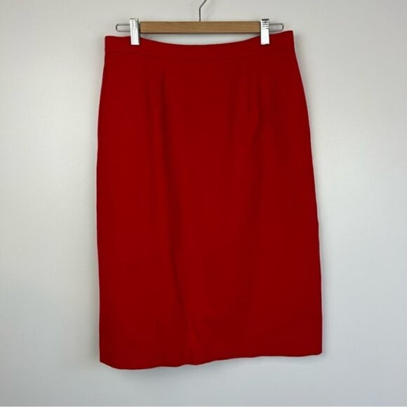 Vintage King Street 70s 80s 100% wool Mini Skirt Red, Size 12 with Pockets - Picture 12 of 13
